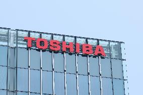 Toshiba signage and logo
